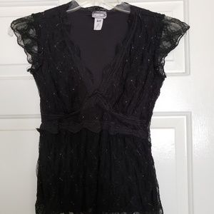 Black lacy  dress shirt